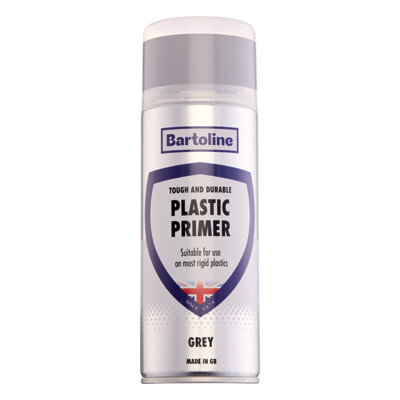 Bartoline Plastic Primer Quick Drying Plastic Paint Adhesion Grey Topcoat 400Ml from B&Q