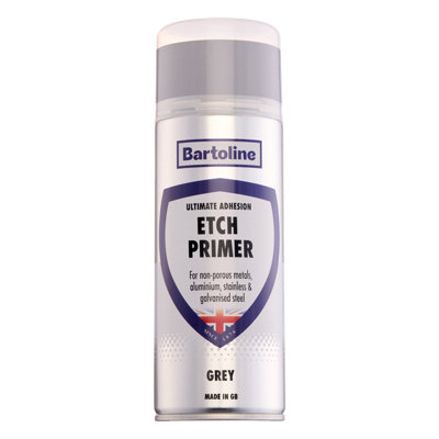 Bartoline Etch Primer Quick Drying Metal Paint Coverage Grey Topcoat 400Ml from B&Q