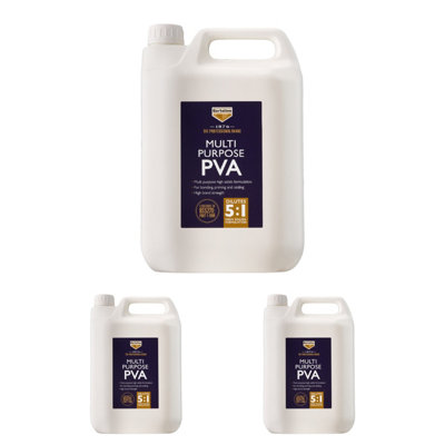 3X Bartoline 1876 Pva Adhesive & Sealer Multi-Purpose Bond Agent Fast Drying 5L from B&Q