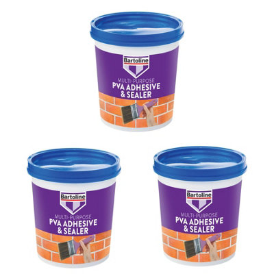 3X Bartoline Pva Adhesive & Sealer Multi-Purpose Glue Bond Agent Fast Drying 1L from B&Q