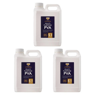 3X Bartoline 1876 Pva Adhesive & Sealer Multi-Purpose Bond Agent Drying 2.5L from B&Q