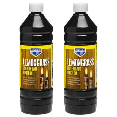 2X Bartoline Lemon Grass Lamp Oil Outdoor Fuel Oil Burning Torch Lamp Lantern 1L from B&Q