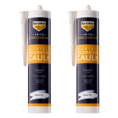 B&Q - 2X  1876 Caulk Flexible Filler Decorators Acrylic Sealant Gaps 310Ml