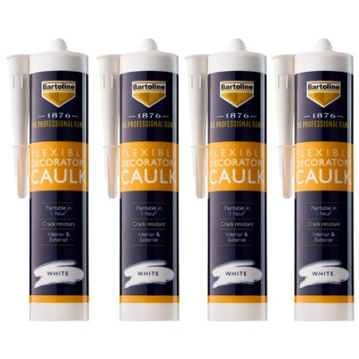 B&Q - 4X  1876 Caulk Flexible Filler Decorators Acrylic Sealant Gaps 310Ml