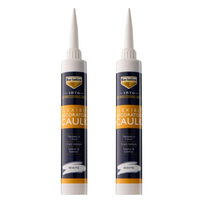 B&Q - 2X  1876 Caulk Flexible Filler Decorators Acrylic Sealant Gaps 380Ml