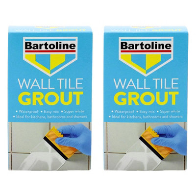 2X Bartoline Fix Grout Wall Tile Powder Fully Waterproof Cement-Based White 500G from B&Q