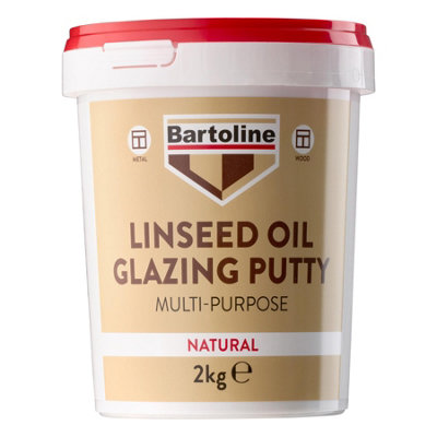 4X Bartoline Multi Purpose Linseed Oil Putty Glazing Wood Steel Natural 2Kg from B&Q