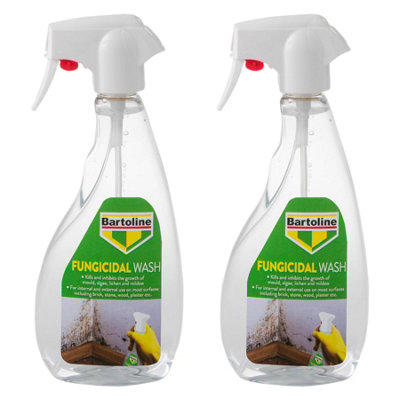 2X Bartoline Fungicidal Wash Mould Algae Lichen Cleaner Remover Spray 500Ml from B&Q