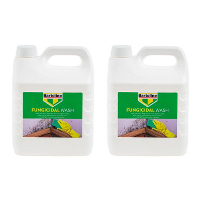 2X Bartoline Fungicidal Wash Mould Algae Mildew Cleaner Remover Surfaces 4L from B&Q