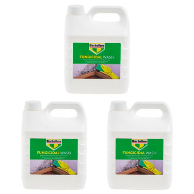 3X Bartoline Fungicidal Wash Mould Algae Mildew Cleaner Remover Surfaces 4L from B&Q