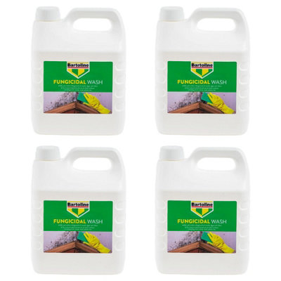 4X Bartoline Fungicidal Wash Mould Algae Mildew Cleaner Remover Surfaces 4L from B&Q