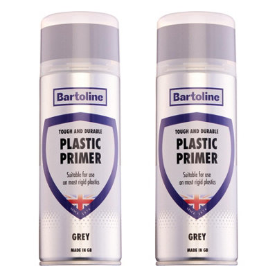2X Bartoline Plastic Primer Quick Dry Plastic Paint Adhesion Grey Topcoat 400Ml from B&Q