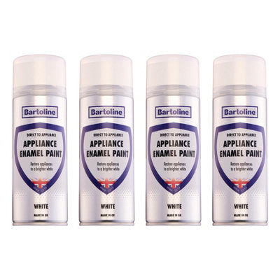 4X Bartoline Appliance Enamel Paint White Fridges Freezers Colour Restorer 400Ml from B&Q
