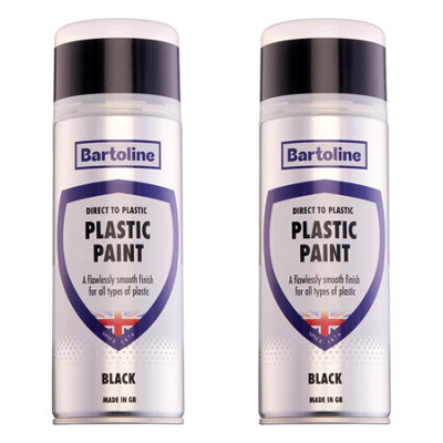 2X Bartoline Direct To Plastic Paint Black Direct Use Protective Coating 400Ml from B&Q