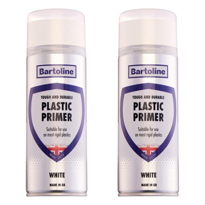 2X Bartoline Plastic Primer Quick Dry Plastic Paint Adhesion White Topcoat 400Ml from B&Q