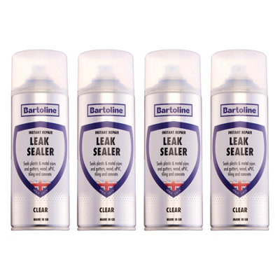 4X Bartoline Leak Sealer Clear Waterproof Spray Gutter Pipe Roof Repair 400Ml from B&Q