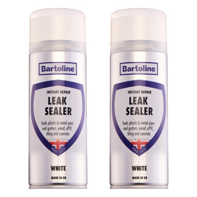 2X Bartoline Leak Sealer White Waterproof Spray Gutter Pipe Roof Repair 400Ml from B&Q