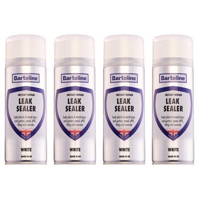 4X Bartoline Leak Sealer White Waterproof Spray Gutter Pipe Roof Repair 400Ml from B&Q