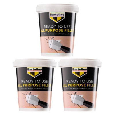 3X Bartoline All Purpose Ready Mixed Filler Plaster Wood Brick Stone Repair 600G from B&Q