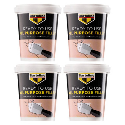 4X Bartoline All Purpose Ready Mixed Filler Plaster Wood Brick Stone Repair 600G from B&Q