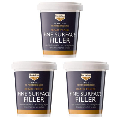 3X Bartoline 1876 Ready Mix Fine Surface Filler Repair Small Hole Dent Nick 600G from B&Q