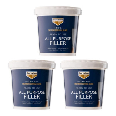 3X Bartoline 1876 All Purpose Ready Mixed Filler Plaster Wood Brick Repair 1Kg from B&Q