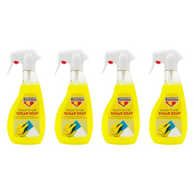 B&Q - 4X  Sugar Soap Trigger Liquid Flask Paint Cleaner Sains Remover 500Ml