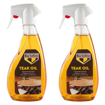 2X Bartoline Teak Oil Wood Furniture Sealer Protector Exterior Interior 500Ml from B&Q