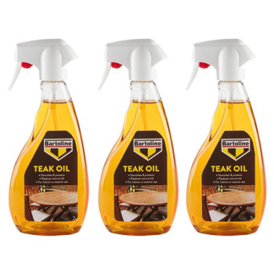 3X Bartoline Teak Oil Wood Furniture Sealer Protector Exterior Interior 500Ml from B&Q