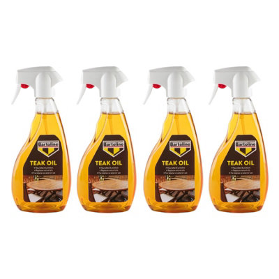 4X Bartoline Teak Oil Wood Furniture Sealer Protector Exterior Interior 500Ml from B&Q
