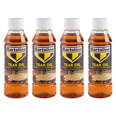4X Bartoline Teak Oil Wood Furniture Sealer Protector Exterior Interior 250Ml from B&Q