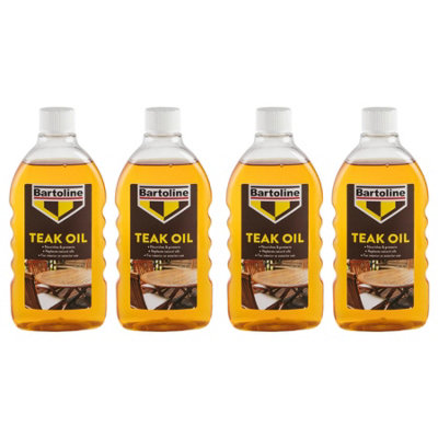 4X Bartoline Teak Oil Wood Furniture Sealer Protector Exterior Interior 500Ml from B&Q