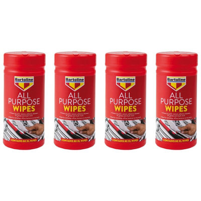 B&Q - 4X  All Purpose Wipes Paint Sealant Adhesive Oil Grease Cleaner 80 Xl