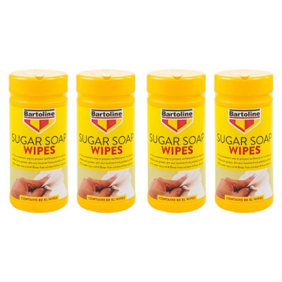 4X Bartoline Sugar Soap Wipes Grease Dirt Remover Rinse-Free 80 Xl Pcs from B&Q