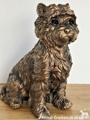 Animal Crackers West Highland Terrier Figurine From The Leonardo Reflections Bronzed Range, Gift Boxed