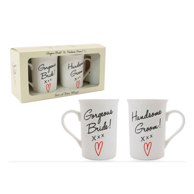 Leonardo 2 Ceramic Mugs SetBride &  Groom from B&Q