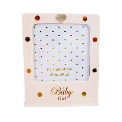 Mad Dots Photo Frame 4X4"Baby Girl from B&Q