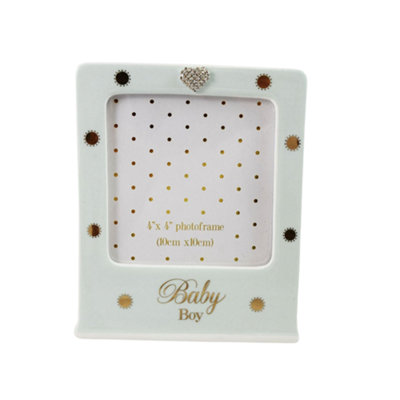 Mad Dots Photo Frame 4X4"Baby Boy from B&Q