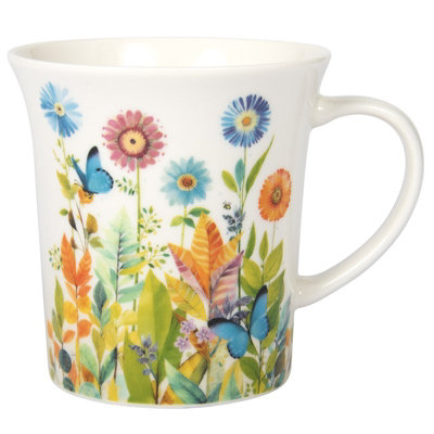Ceramic Mug Portfolio Butterfly Coffee Cup Floral Flowers Design 320Ml Drinkware from B&Q