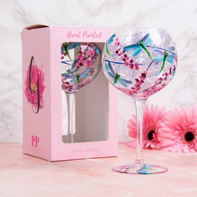 Lesser & Pavey Lynsey Johnstone Handpainted Dragonfly Gin Glass from B&Q