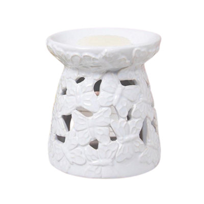 Desire Butterfly Wax Melt Warmer/oil BurnerWhite from B&Q