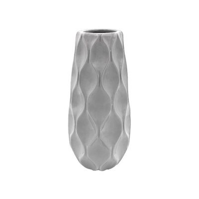 Ceramic Wave Vase MediumGrey from B&Q