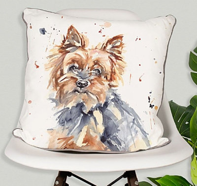 Animal Crackers Yorkshire Terrier Cushion & Inner Leonardo Mans Best Friend Range Dog Lover Gift from B&Q