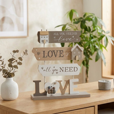 B&Q -  Love Is All You Need Standing Plaque