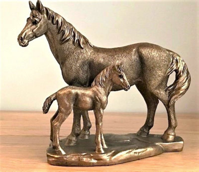 Animal Crackers Horse & Foal Figurine From The Leonardo Reflections Bronzed RangeGift Boxed. from B&Q
