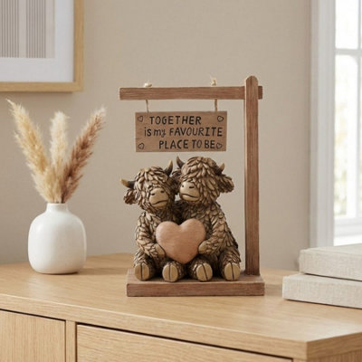 Hughie Highland Cow Together Ornament from B&Q
