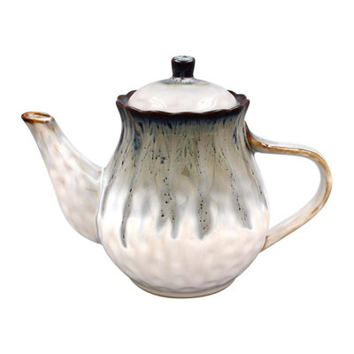  - Reactive Glaze Stoneware Tea Pot 1200Ml 6-Cup Artisan Teapot Coffee Pot Kitchen