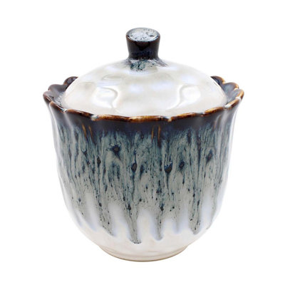  - Reactive Glaze Storage Jar Stoneware 1000Ml Tea Sugar Coffee  Kitchen Canister