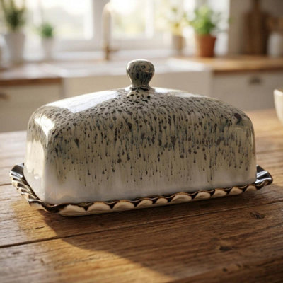 Garden Greatness Reactive Glaze Butter Dish Modern from B&Q