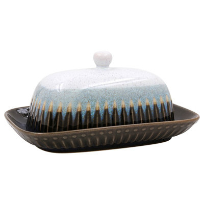  - Reactive Glaze Butter Dish And Lid Platter Canister Artisan Modern Drinkware